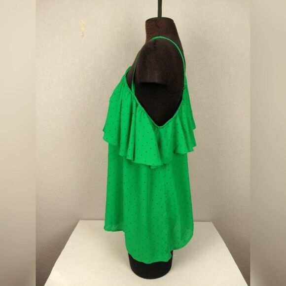 Torrid Polka Dot Georgette One Shoulder Top Size 1 - Picture 4 of 10